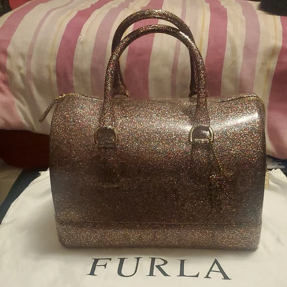 Furla Gold and Silver Satchel with Glamorous Metallic Finish - Picture 4 of 10